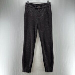 Dear John Nina Novelty Legging Women Sz 28 High Rise Ankle Zip Snake Print Mocha